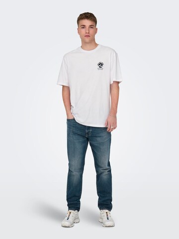 T-Shirt 'MARLOWE' Only & Sons en blanc