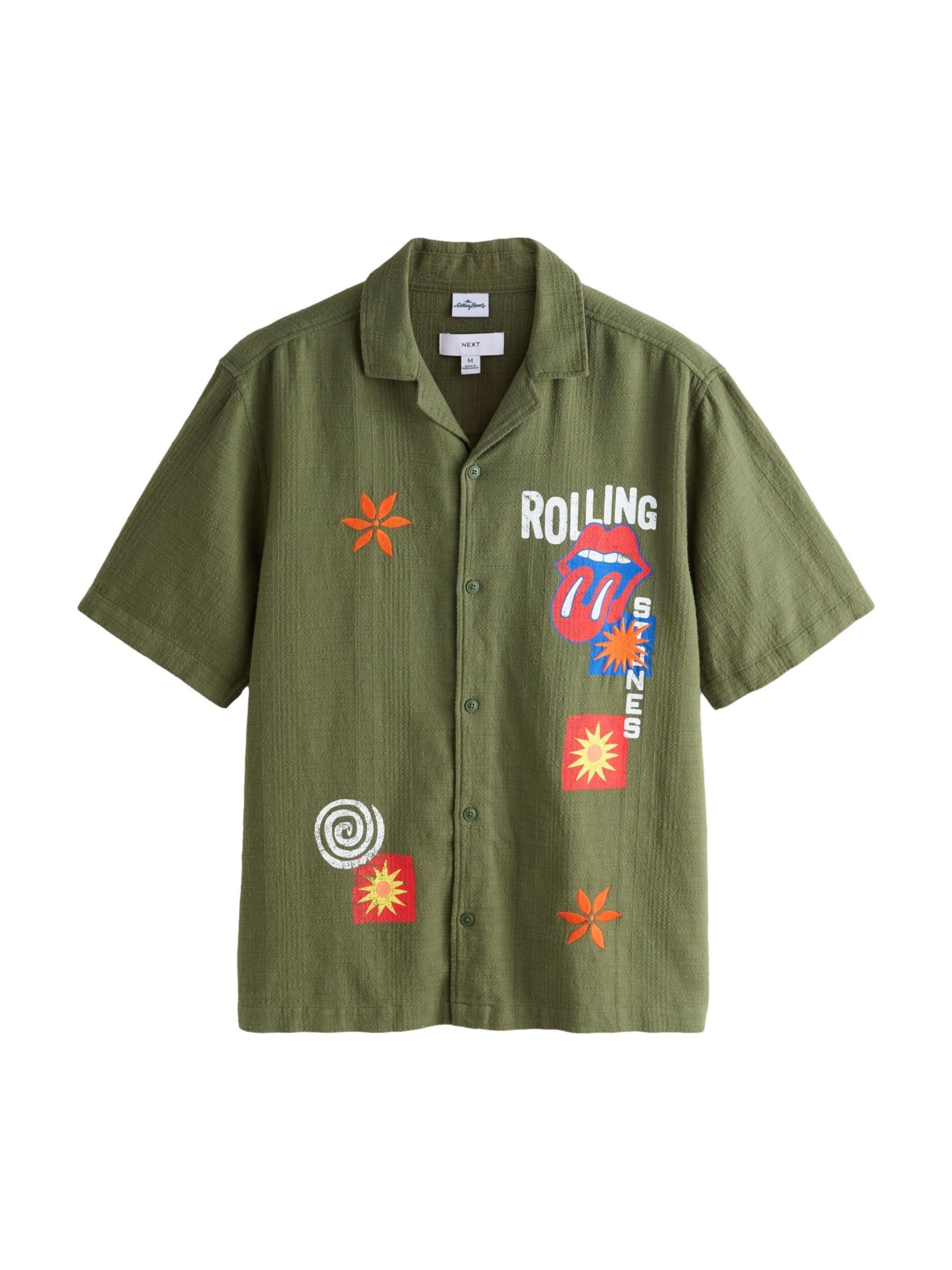 zaļš Next Komforta piegriezums Krekls 'Rolling Stones': no priekšpuses