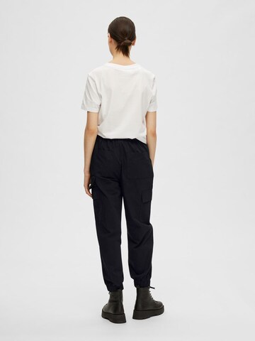 SELECTED Tapered Cargobroek in Zwart