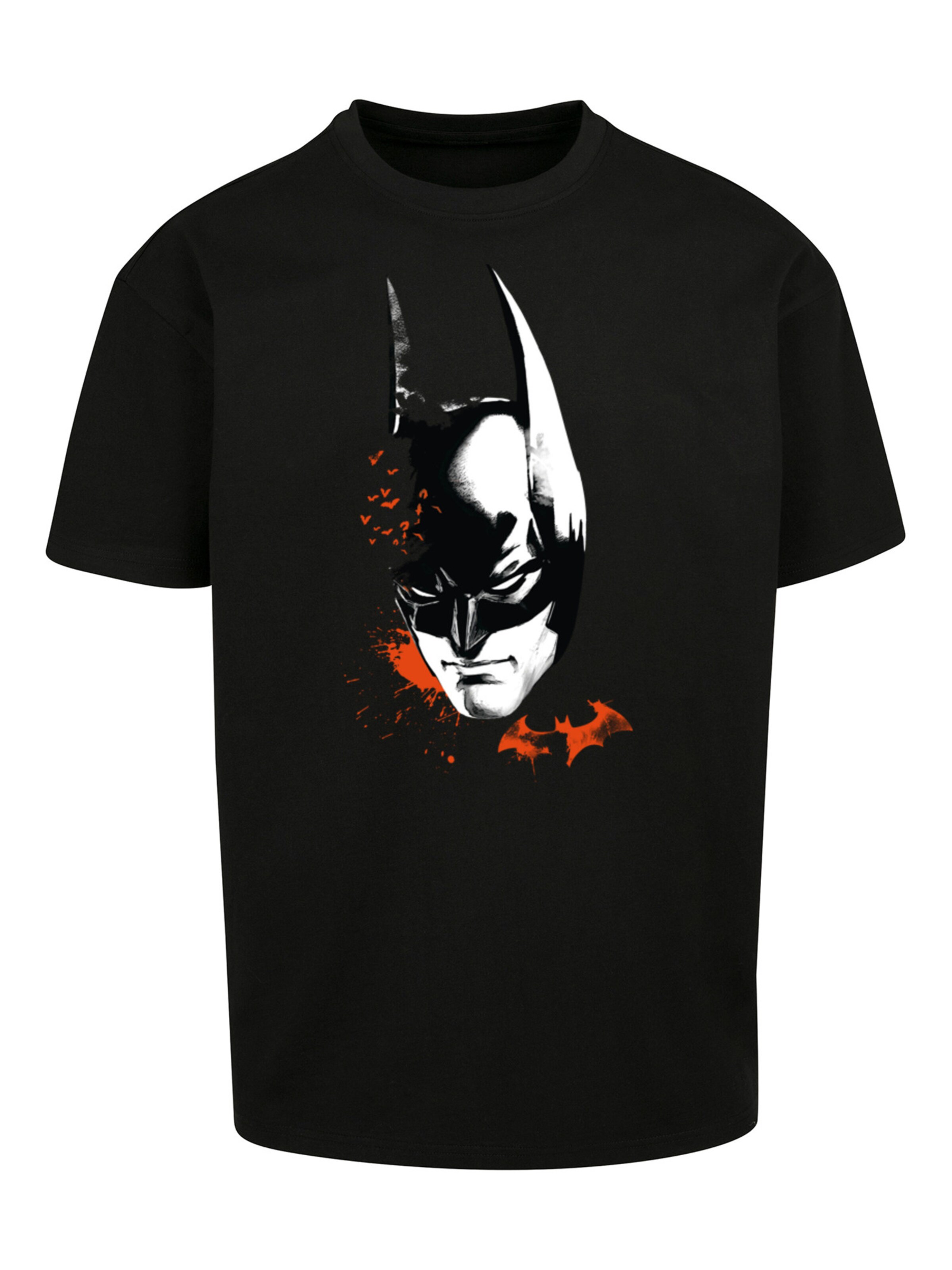 T-Shirt 'DC Comics Batman Arkham Bats Face' F4NT4STIC en noir : devant