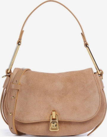 Sac bandoulière 'Handbag Suede Leather/Grained Leather' Coccinelle en beige : devant