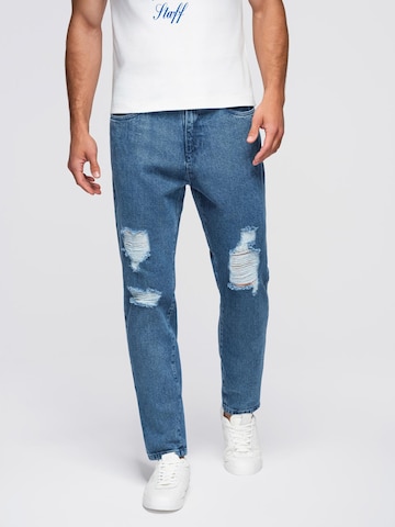 Ombre Tapered Jeans in Blue: front