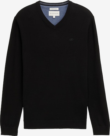 TOM TAILOR Sweater in Black: front