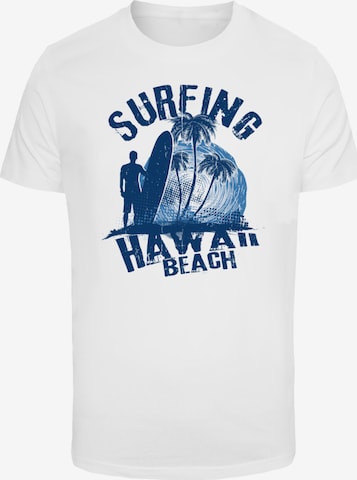 T-Shirt 'Hawaii Surf Beach Summer' F4NT4STIC en blanc : devant