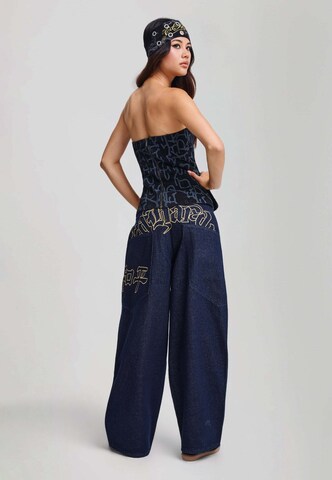 Wide Leg Jean Ed Hardy en bleu : derrière