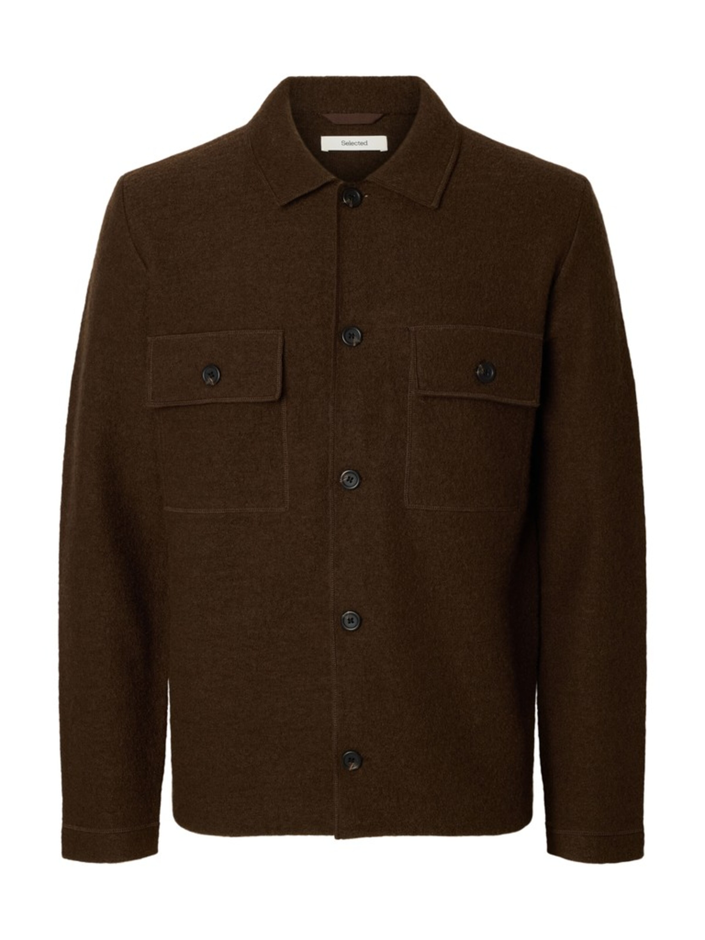 SELECTED Knit cardigan 'SLHNealy' in Brown: front