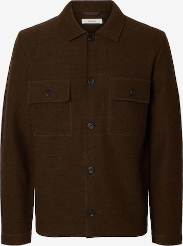 SELECTED Knit cardigan 'SLHNealy' in Brown: front