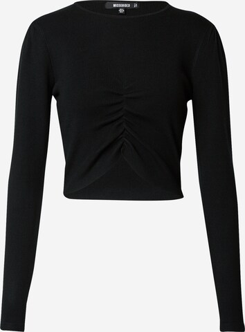 Missguided Shirt in Zwart: voorkant