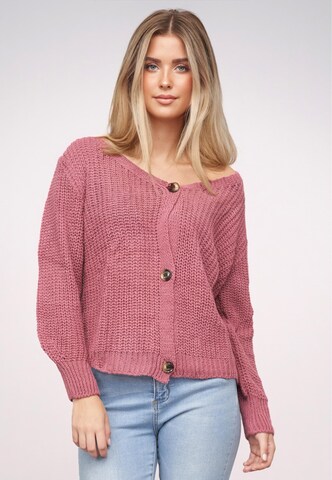 Cloud5ive Strickjacke in Pink: Vorderseite