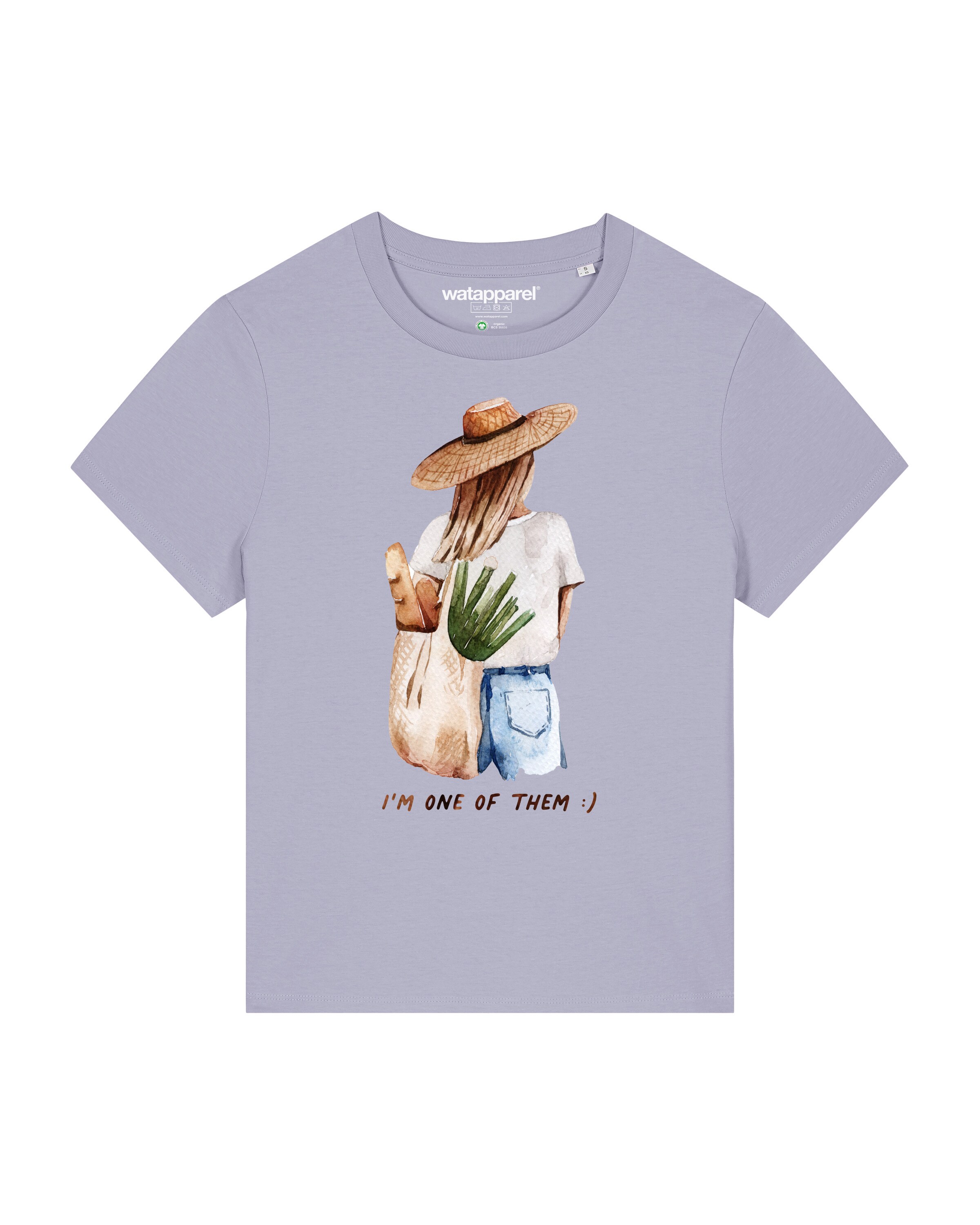 T-shirt Watapparel en violet : devant