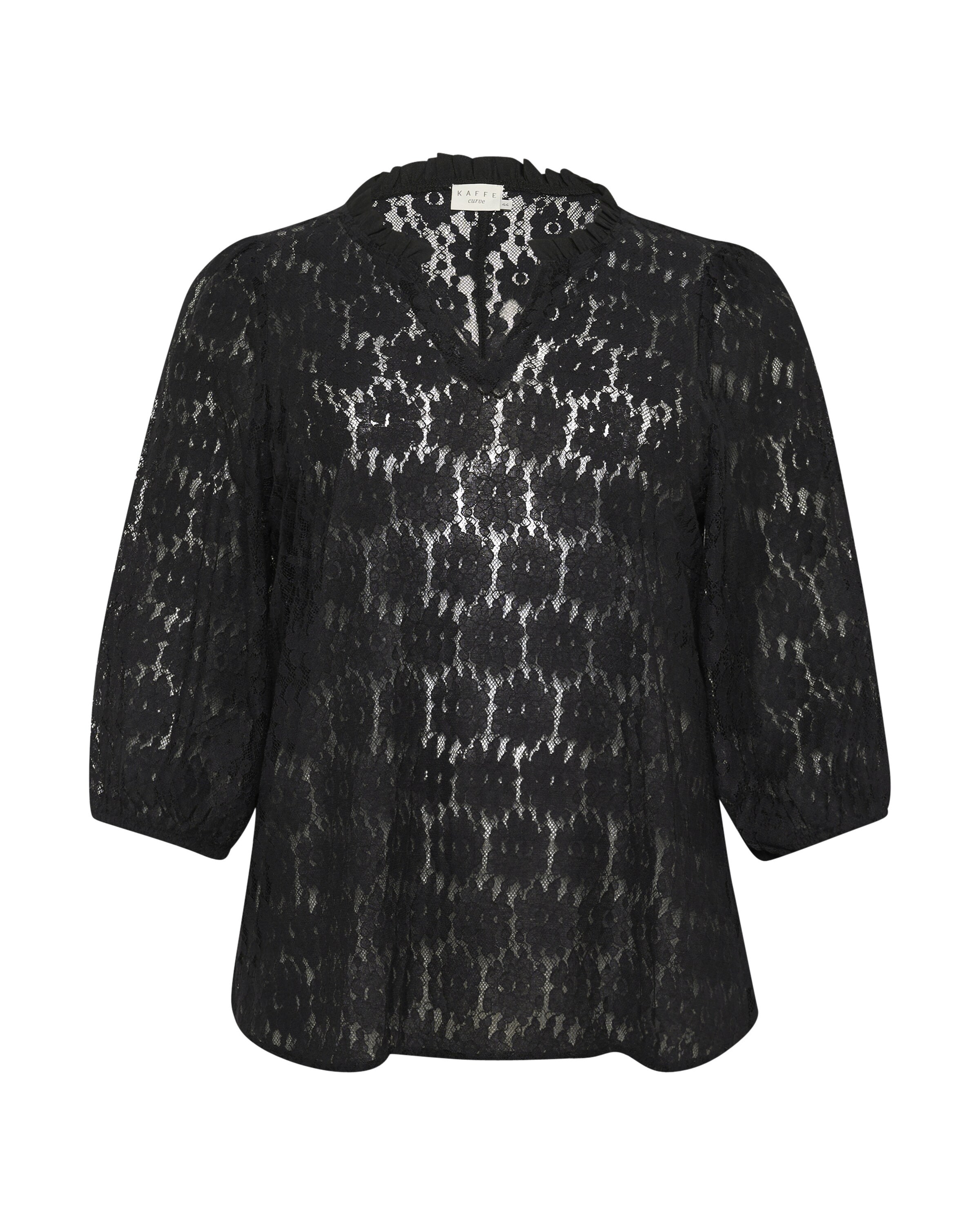 KAFFE CURVE Bluse in Schwarz: Vorderseite
