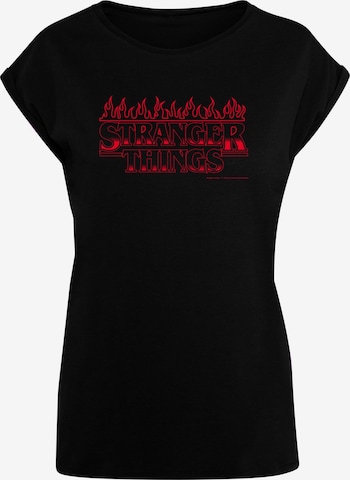 T-shirt 'Stranger Things - Flames' ABSOLUTE CULT en noir : devant