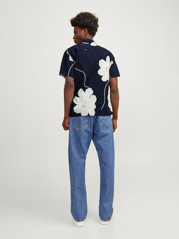 mėlyna JACK & JONES Patogus modelis Marškiniai 'PALMA RESORT'