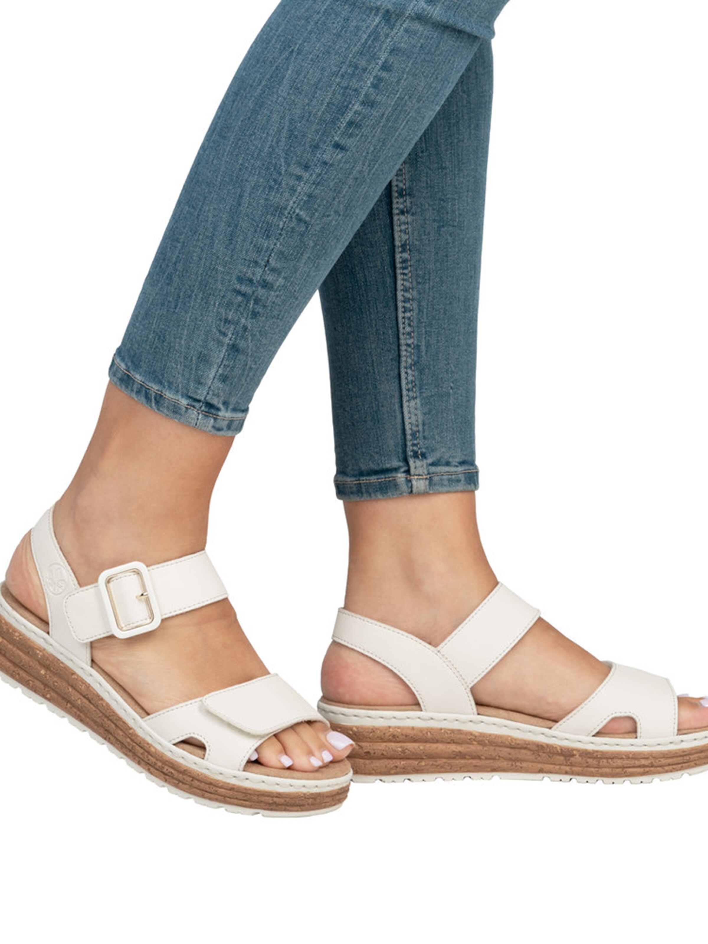 Rieker - Sandálias com tiras em bege