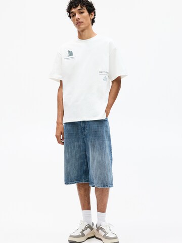 T-Shirt 'THE THINKER' Pull&Bear en blanc