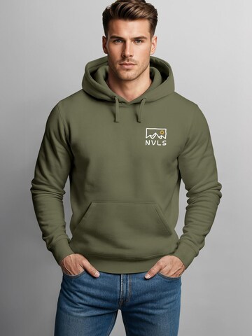 Neverless Sweatshirt 'Mountain Badge' in Green