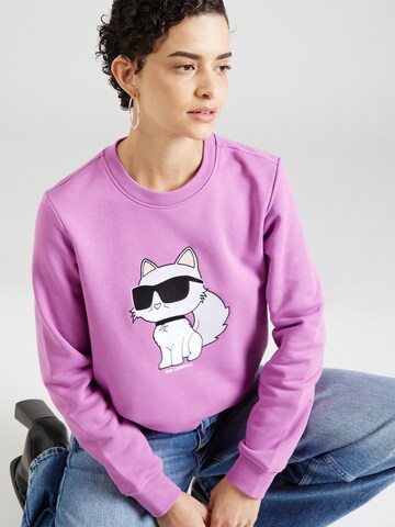 Karl Lagerfeld Sweatshirt 'Choupette' i lilla