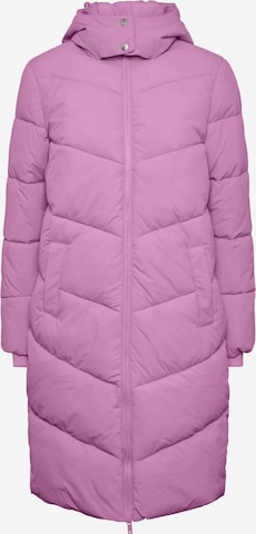 PIECES Winter Coat 'JAMILLA' in Purple: front