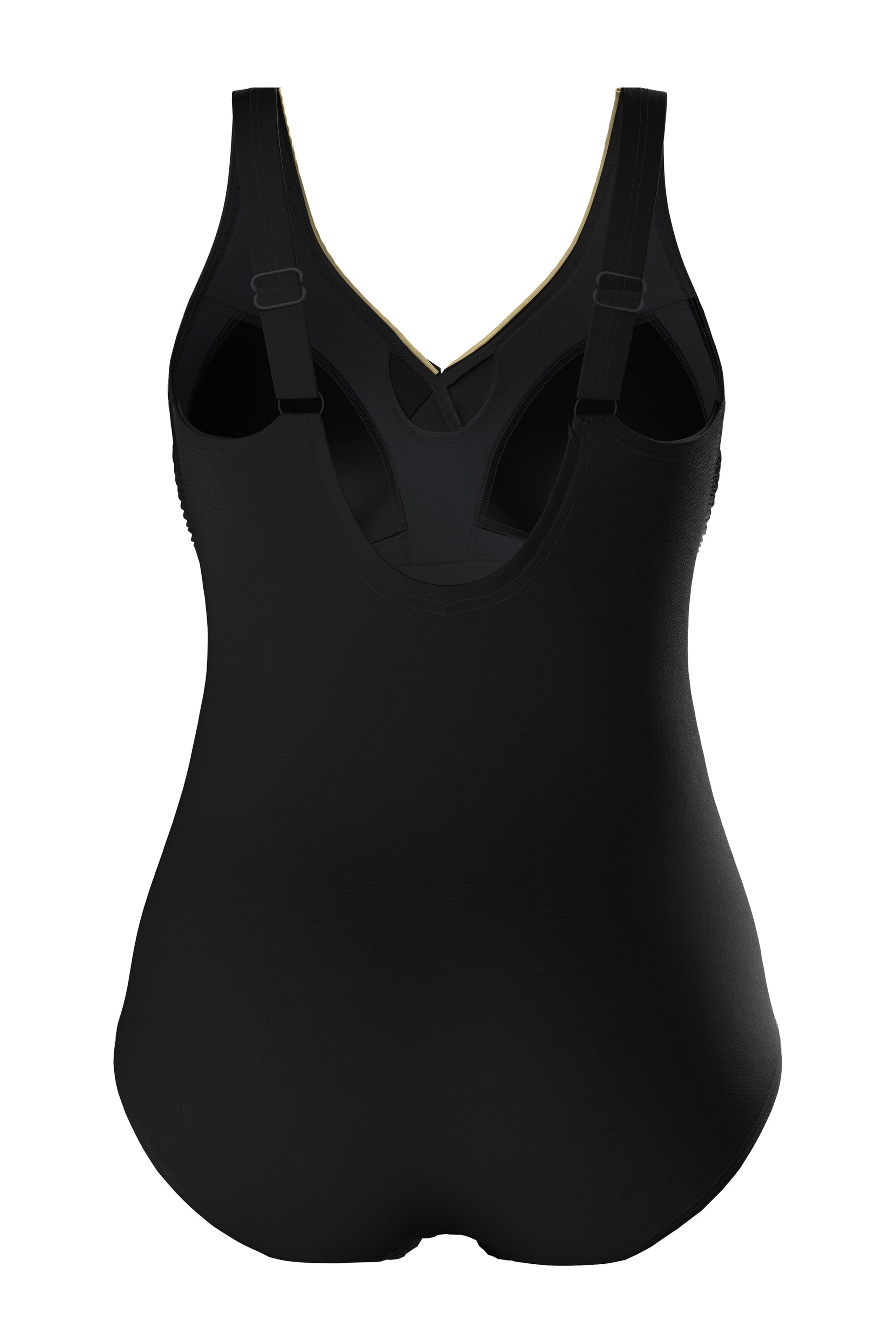 Ulla Popken Bandeau Badeanzug in Schwarz