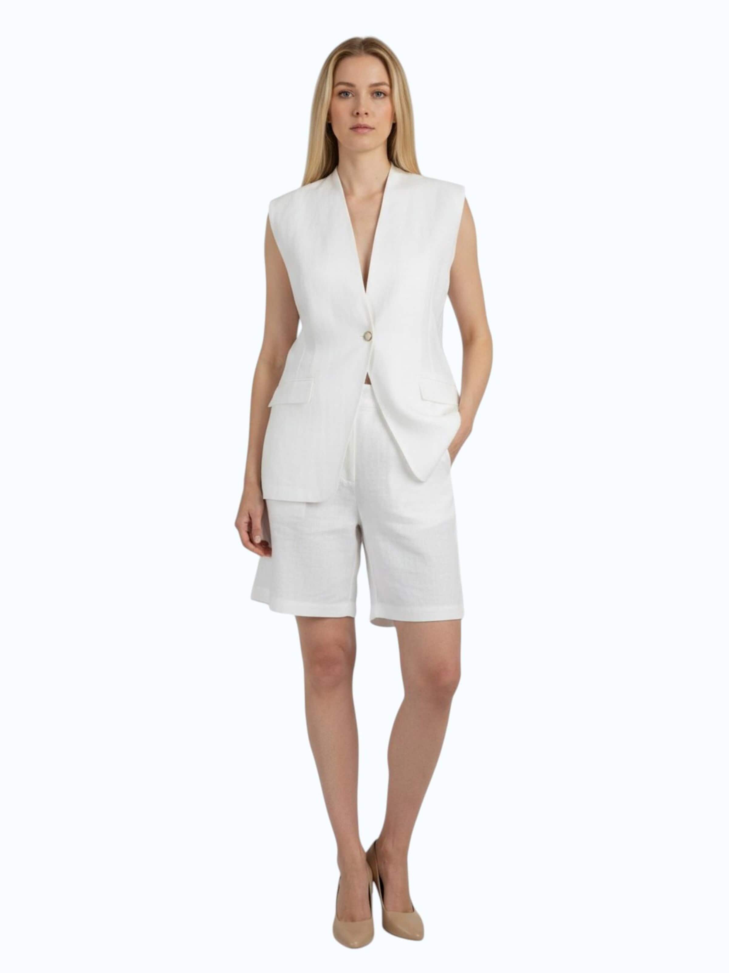 Viore Vest 'Blazer' in White: front