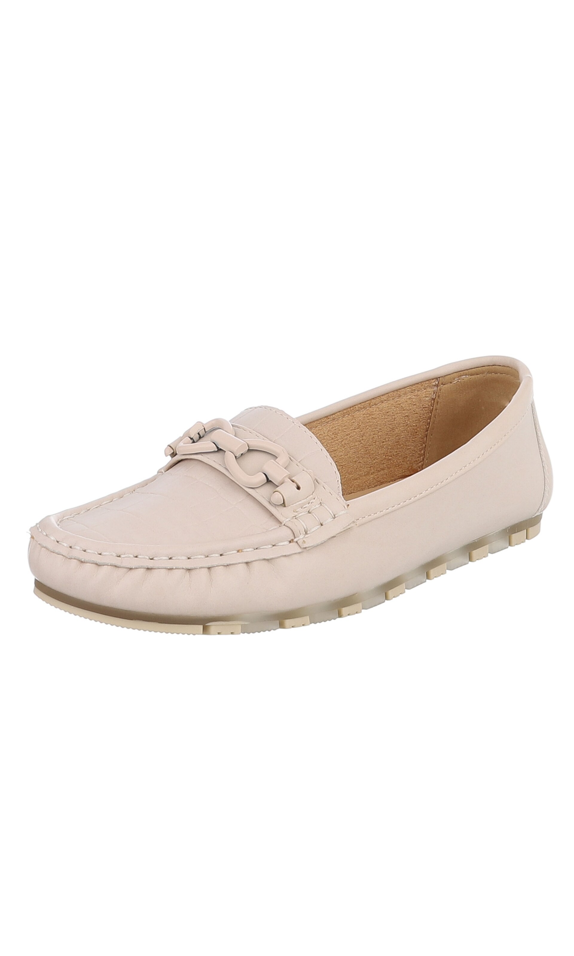 Ital-Design Classic Flats in Beige: front