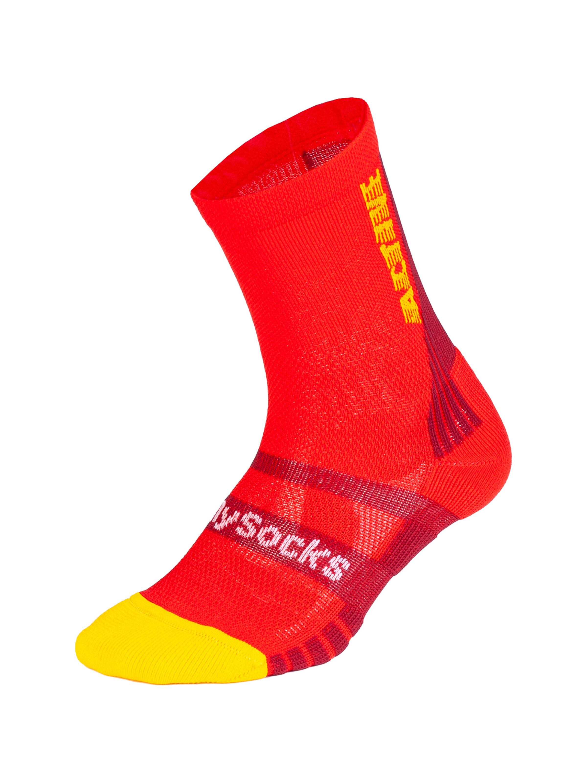 DillySocks Sportsocken in 43-46 in gelb / rot / weiß, Produktansicht