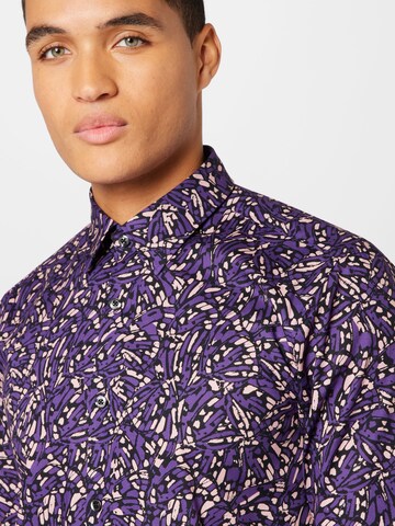 HUGO Regular fit Button Up Shirt 'Ermo' in Purple