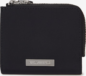 Portamonete ' Ikon Nylon Kleines Klappportemonnaie ' di Karl Lagerfeld in nero: frontale