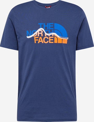 mėlyna THE NORTH FACE Marškinėliai 'MOUNTAIN': priekis