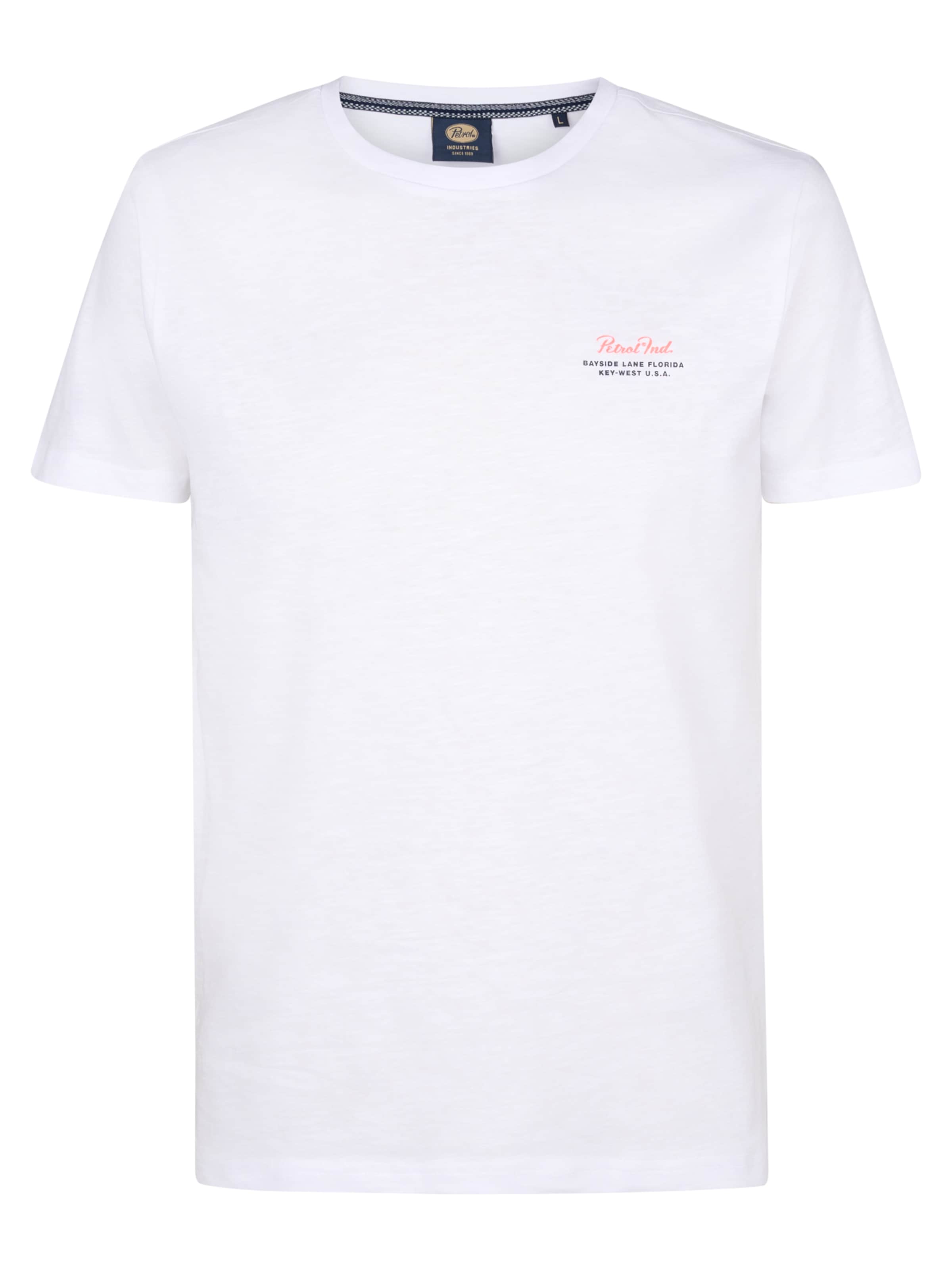 Petrol Industries Μπλουζάκι 'Lantana' σε λευκό: μπροστά