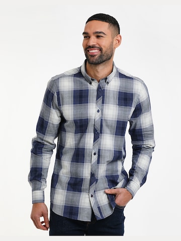 Threadbare Slim Fit Hemd 'Luca' in Blau: Vorderseite