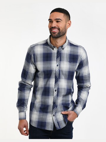 Threadbare Slim fit Button Up Shirt 'Luca' in Blue: front