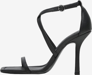 MANGO Strap Sandals in Black: front