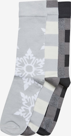 Chaussettes 'Christmas Snowflakes' Urban Classics en gris : devant