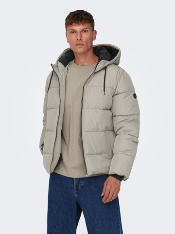 Only & Sons Winter Jacket in Beige