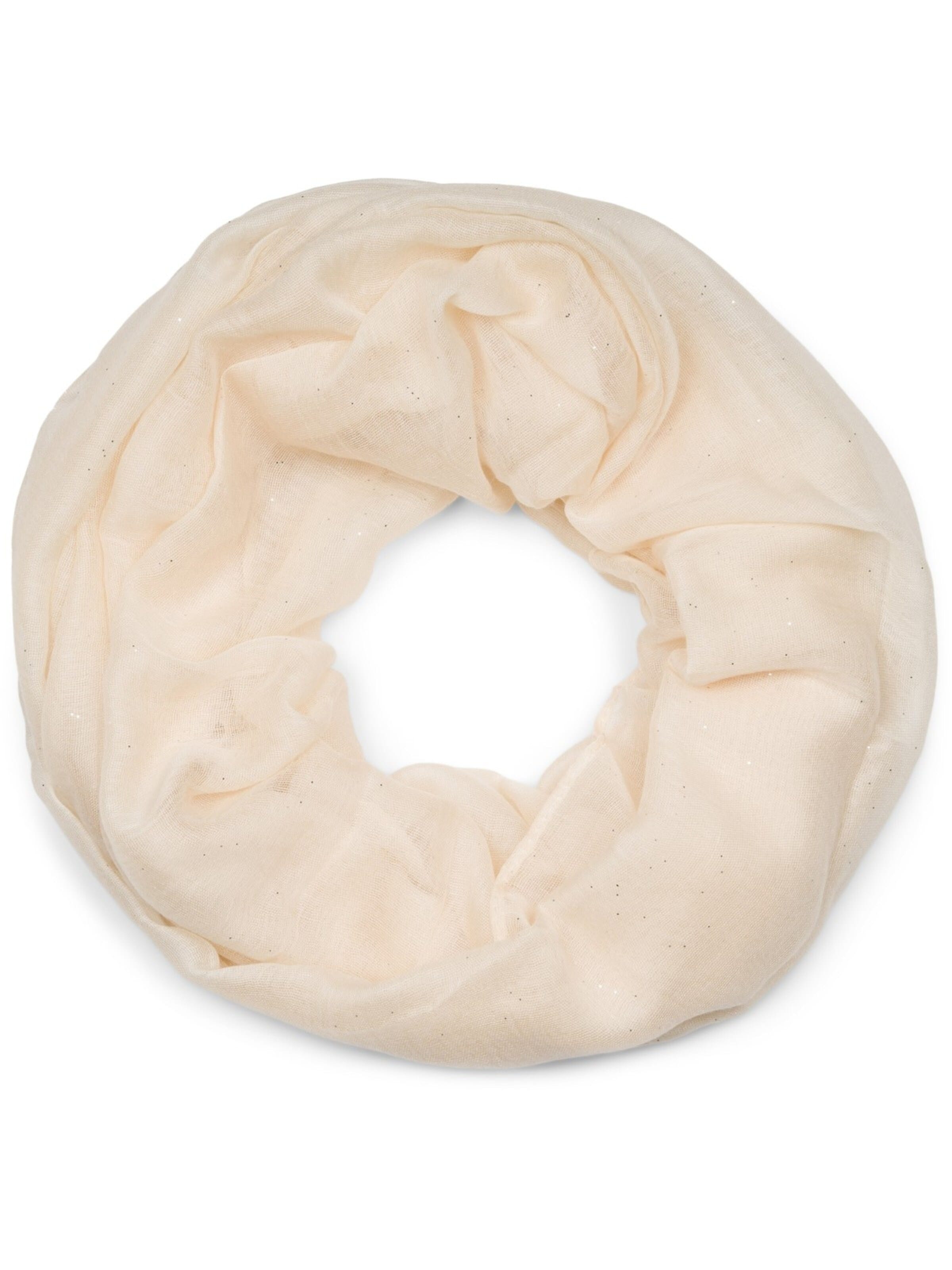 styleBREAKER Schlauchschal 'Loop mit Glitzer unifarben'‌‌‌‌‌‌‌‌‌‌ in Beige: Vorderseite