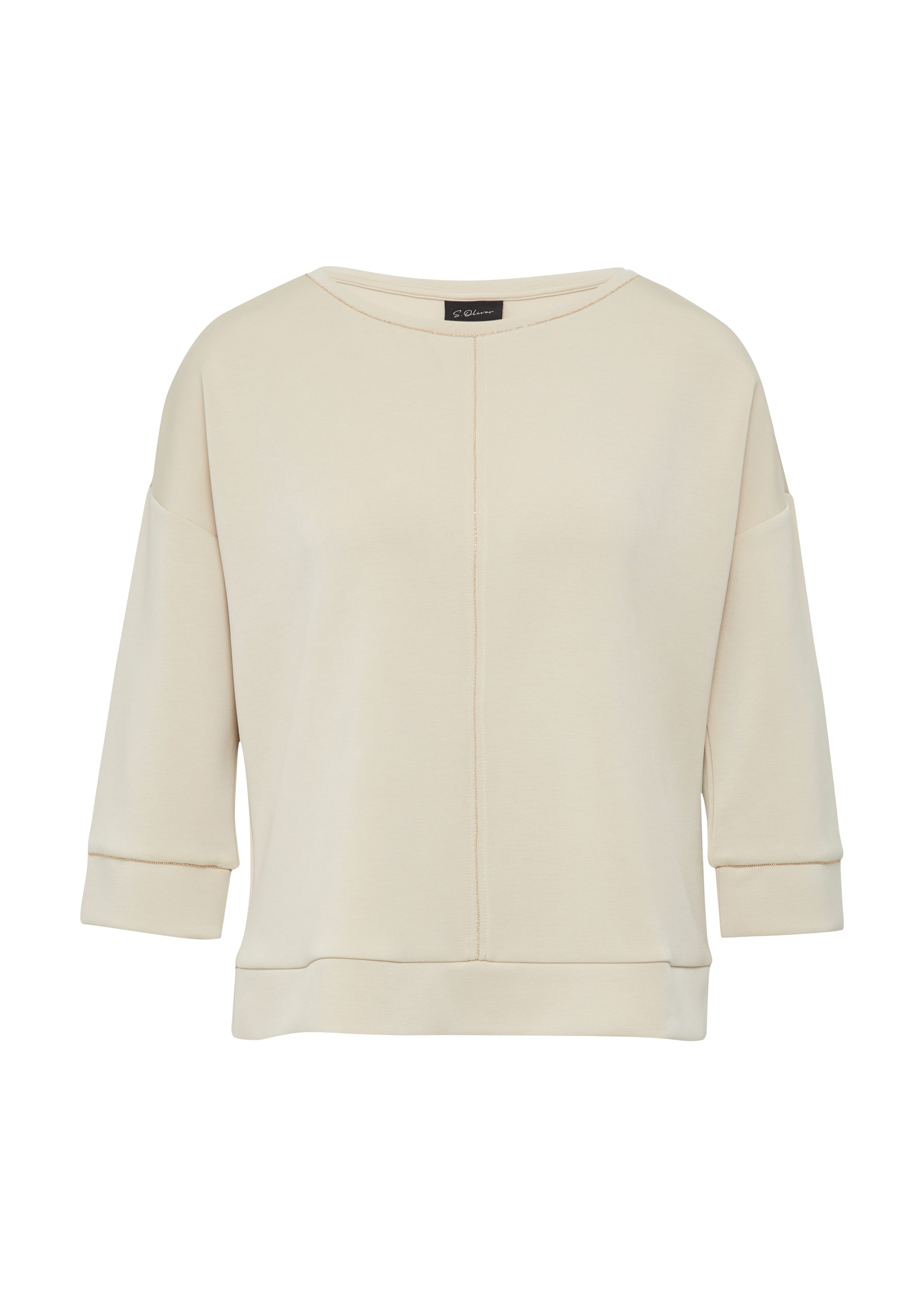 s.Oliver BLACK LABEL Μπλούζα φούτερ σε μπεζ: μπροστά