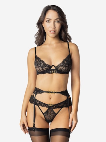 WHITE RVBBIT - Ligueros 'Black Rose' en negro: frente