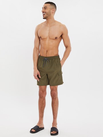 Threadbare Board Shorts 'Saxon' in Green