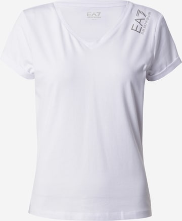 T-shirt EA7 Emporio Armani en blanc : devant