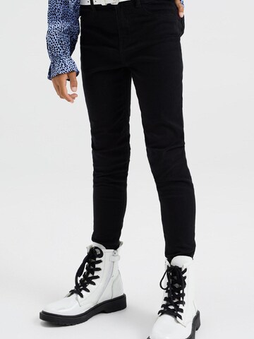 WE Fashion Skinny Jeans in Zwart: voorkant