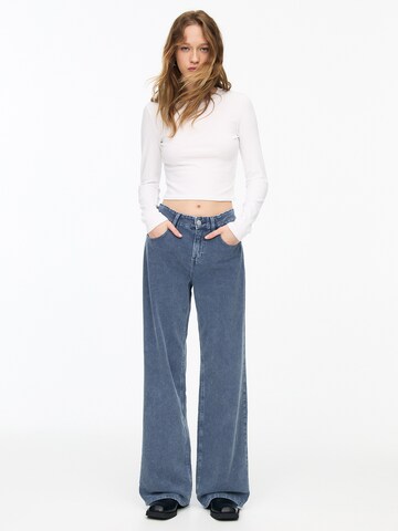 Wide leg Pantaloni di Pull&Bear in blu