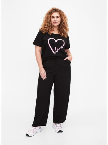 Zizzi Loose fit Trousers 'BELLA' in Black
