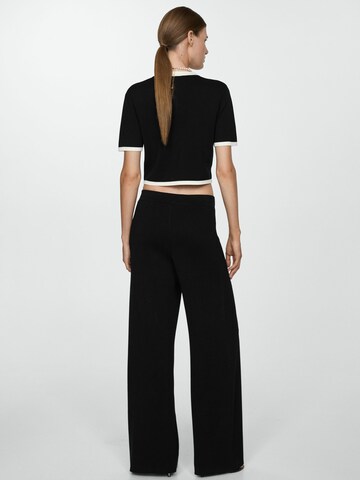 MANGO Wide Leg Hose 'Ladydi' in Schwarz