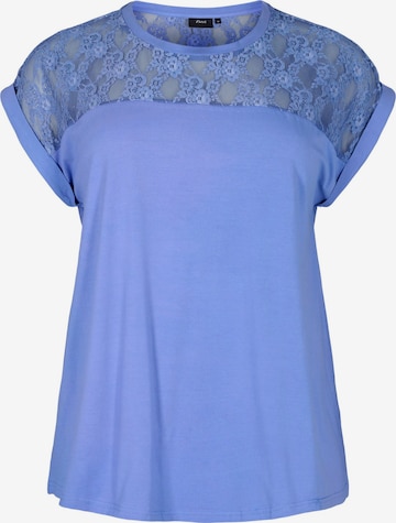Zizzi T-shirt 'CAROLINE' i blå: framsida
