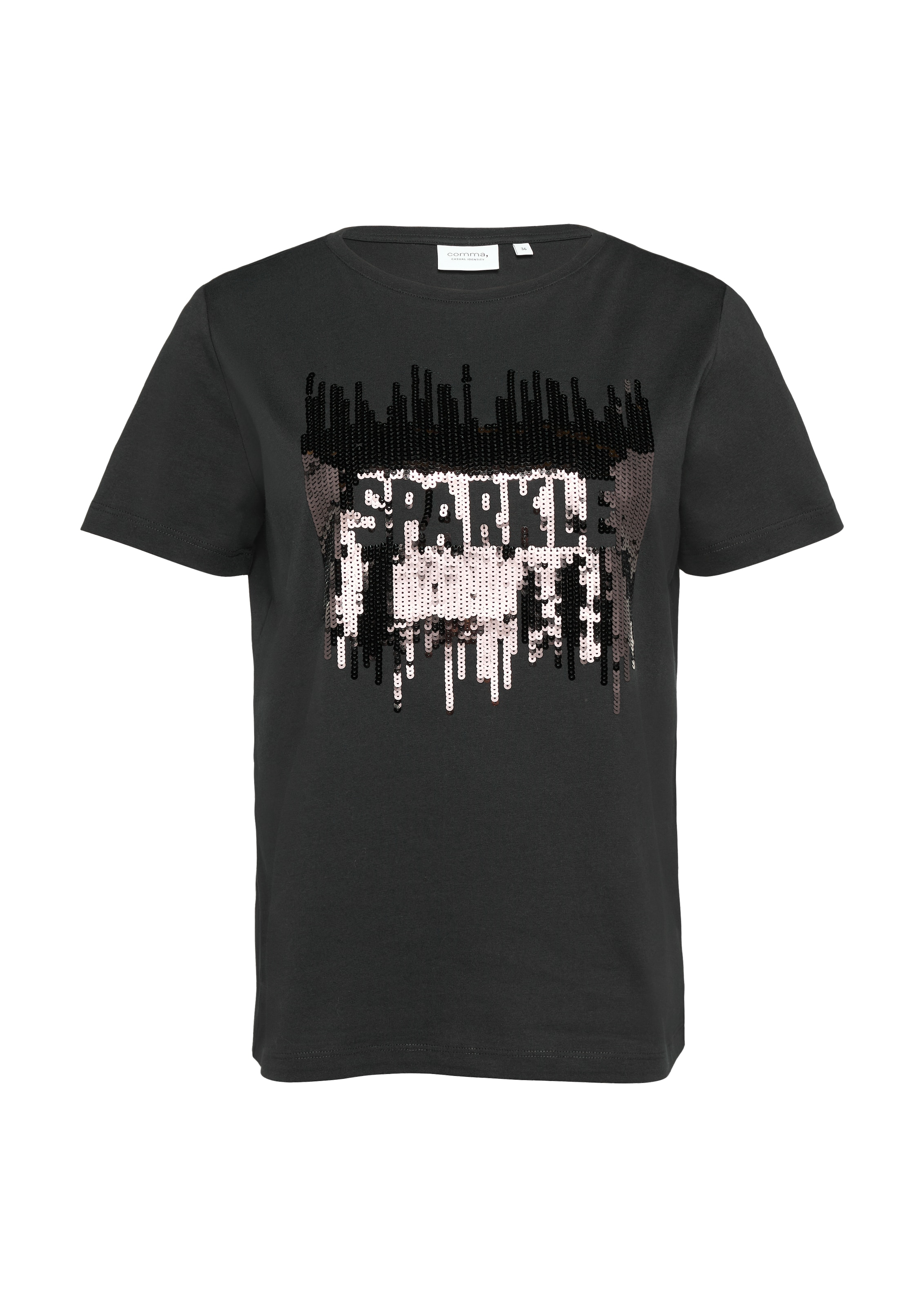 comma casual identity T-Shirt in Schwarz: Vorderseite