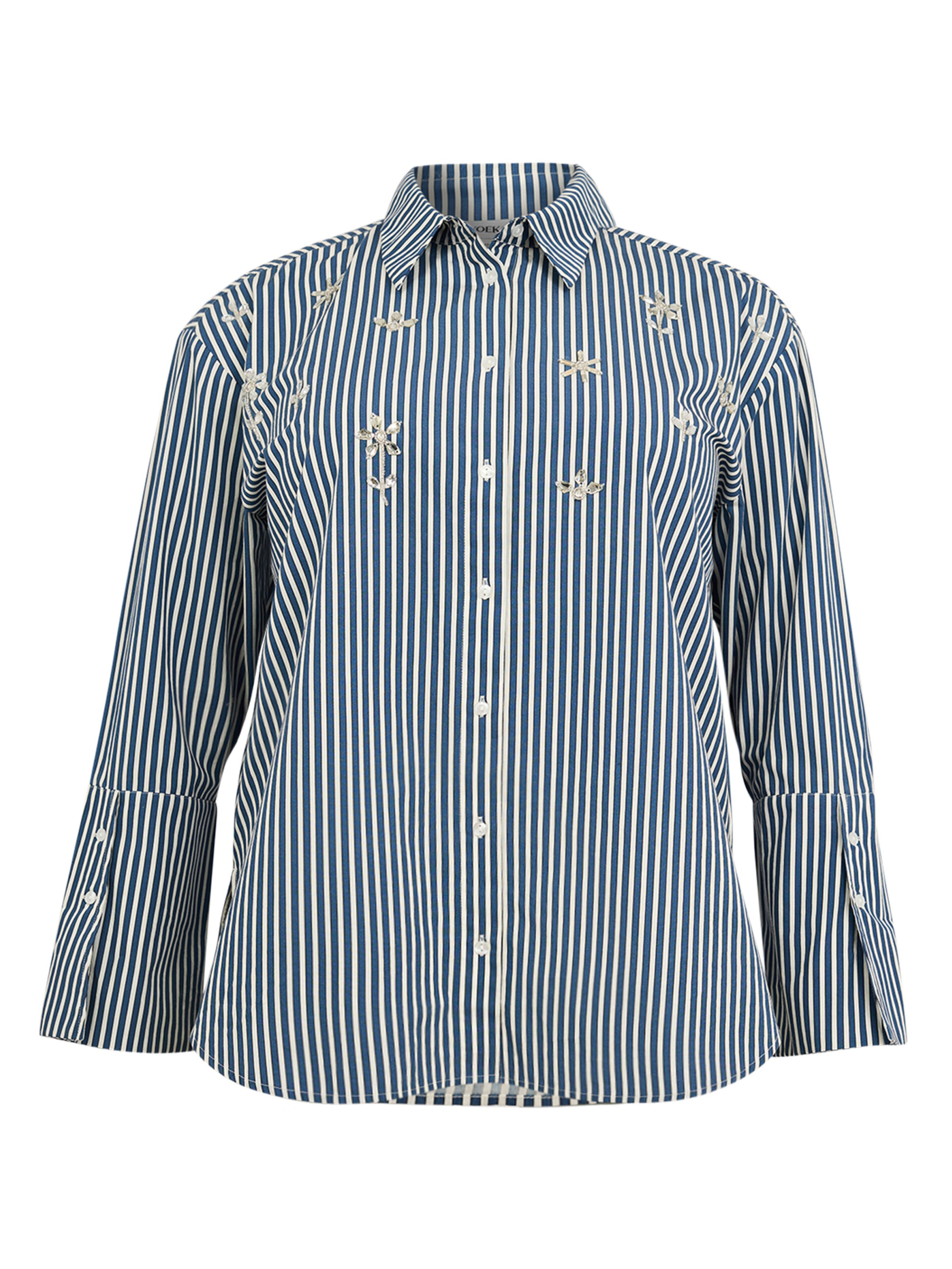 YOEK Blouse in Blauw: voorkant