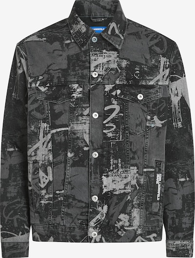 KARL LAGERFELD JEANS Prijelazna jakna u sivi traper / svijetlosiva / crni traper, Pregled proizvoda