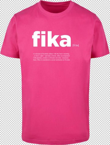 T-Shirt 'Fika' Mister Tee en violet : devant