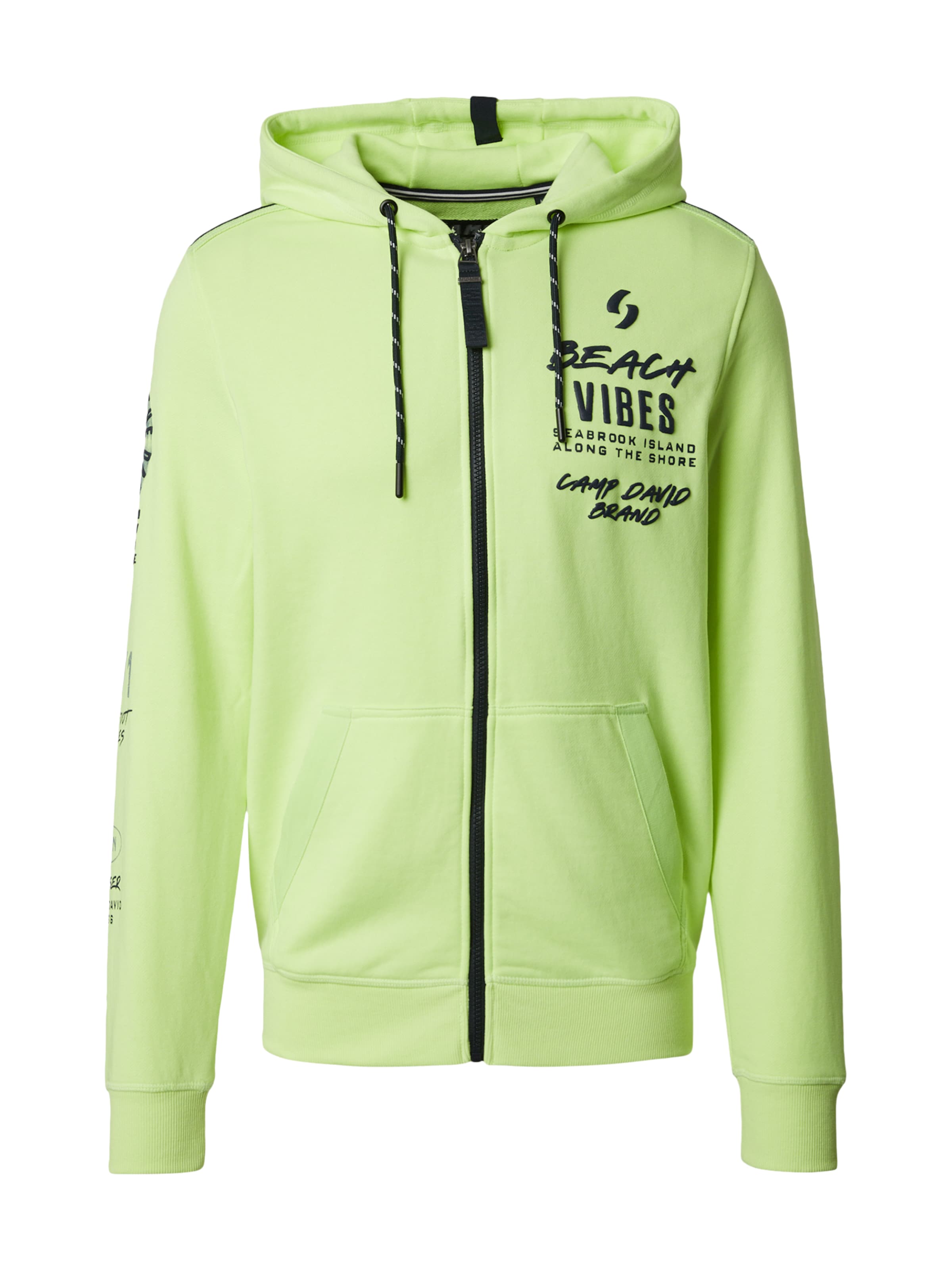 CAMP DAVID Zip-Up Hoodie in Green: front